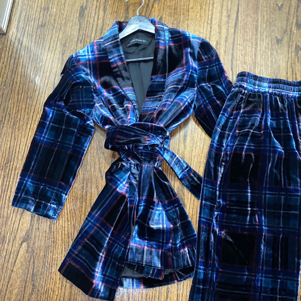 Velvet ZARA plaid two piece suit